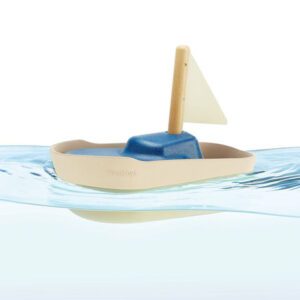 Plantoys Bateau voilier pour le bain en planwood et caoutchouc