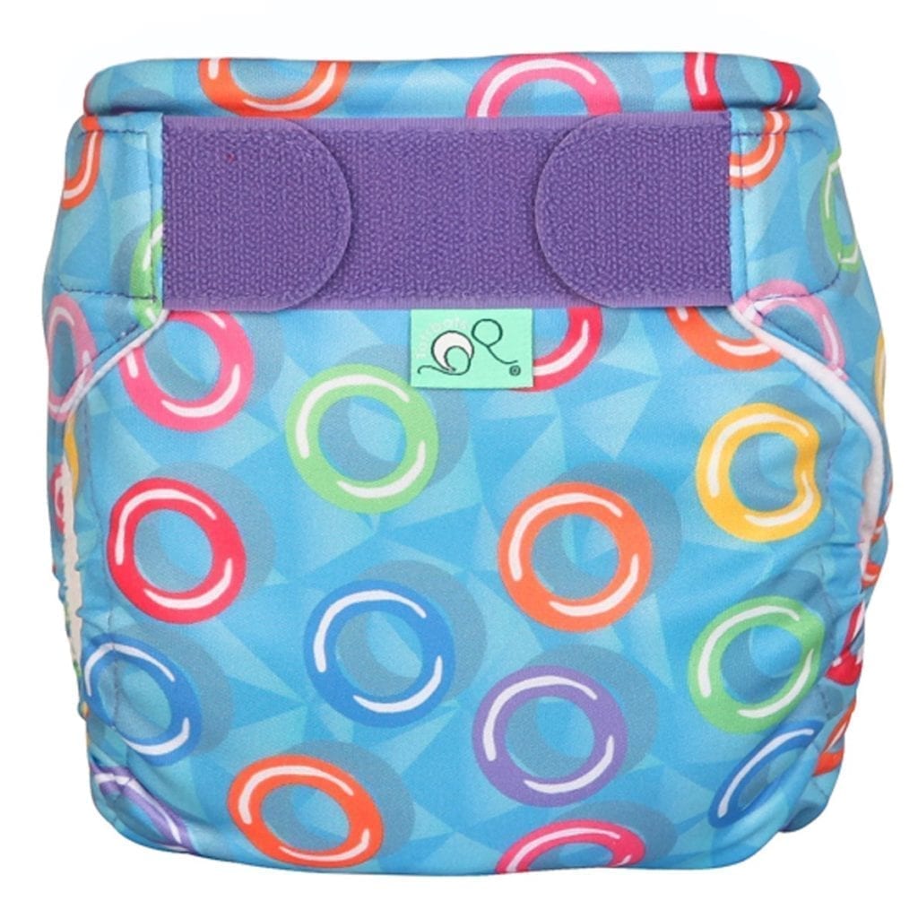 Totsbots Couche de piscine lavable Anneaux multicolores Babygreen