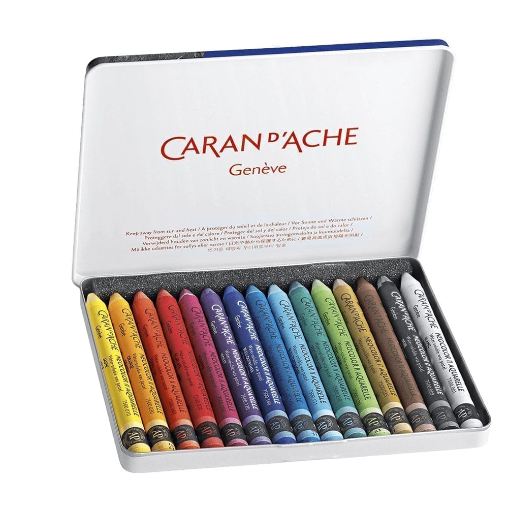 Caran D'Ache Neocolor II - Lot De 10 Pastels Aquarellables - Édition Limitée 50 Ans - Boîte Métal