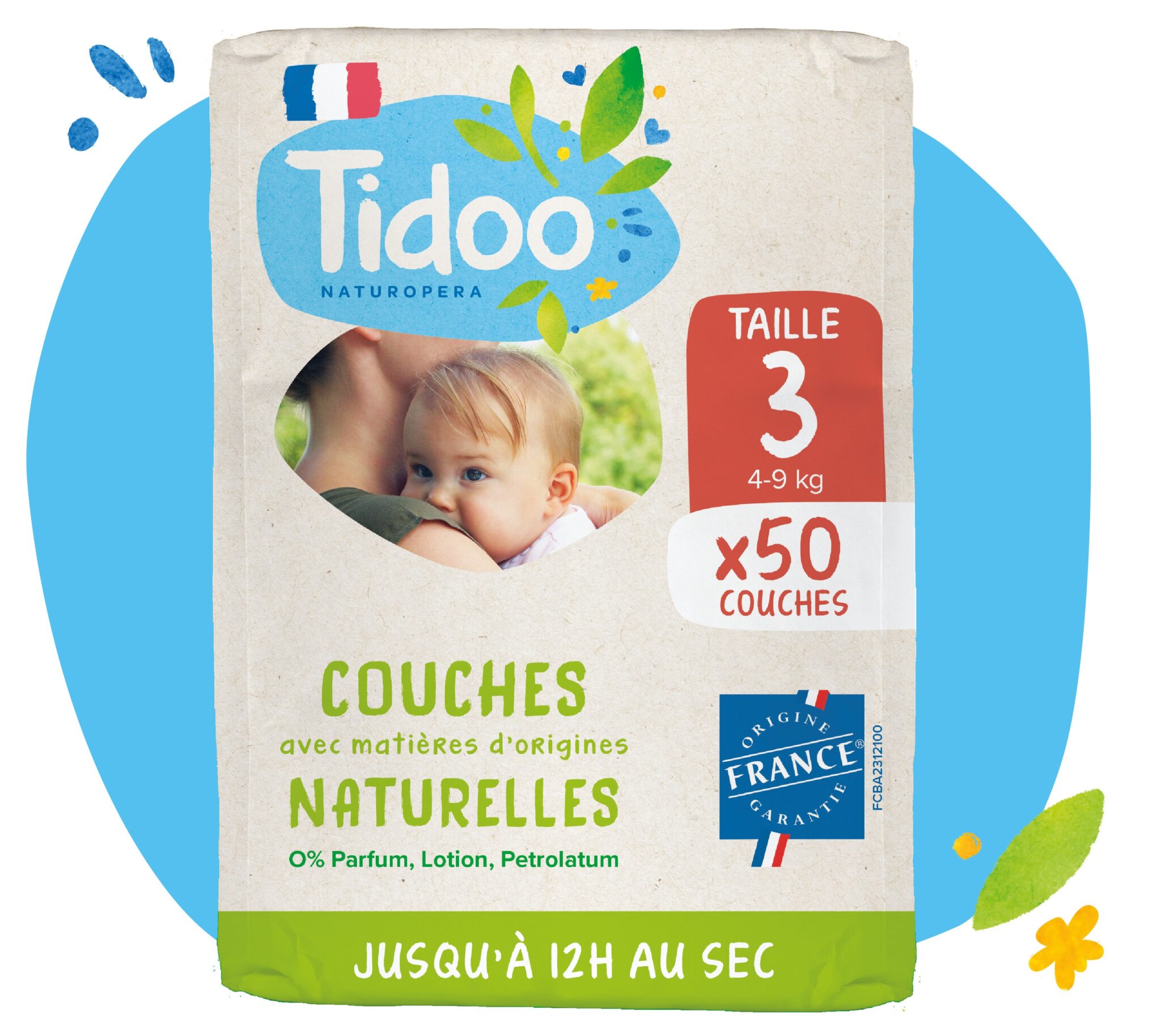 Tidoo Couches écologiques taille 3 / 4-9kg / jumbopack 50 couches